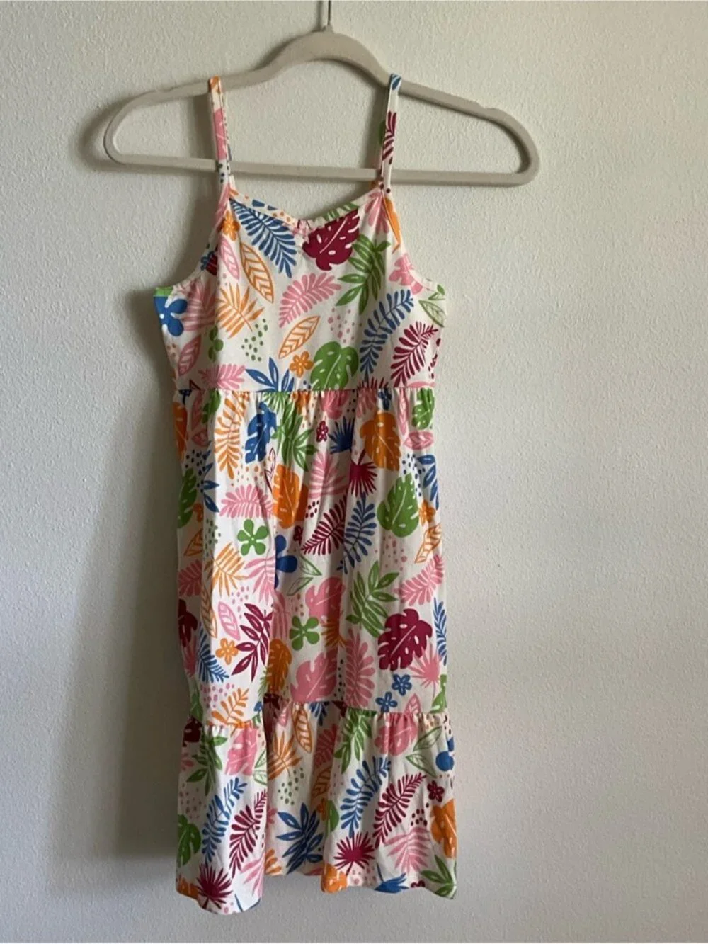 Old Navy Girls' Multicolor Tropical Leaf Sundress Large 10 12